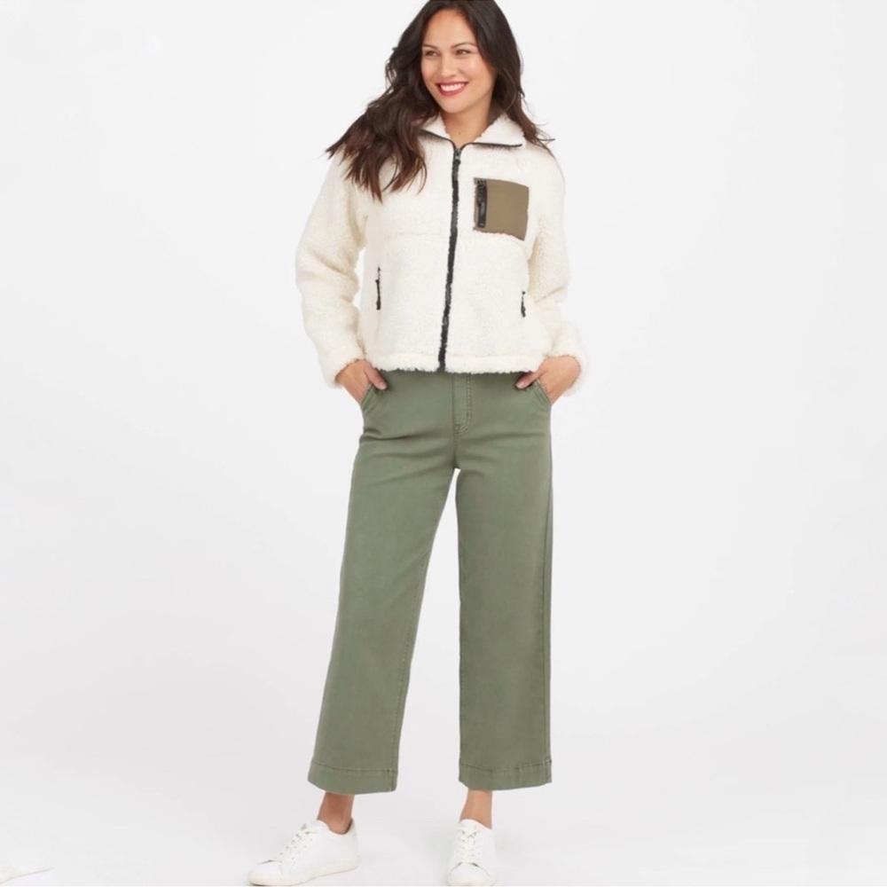 SPANX Stretch Twill Cropped Wide Leg Pants